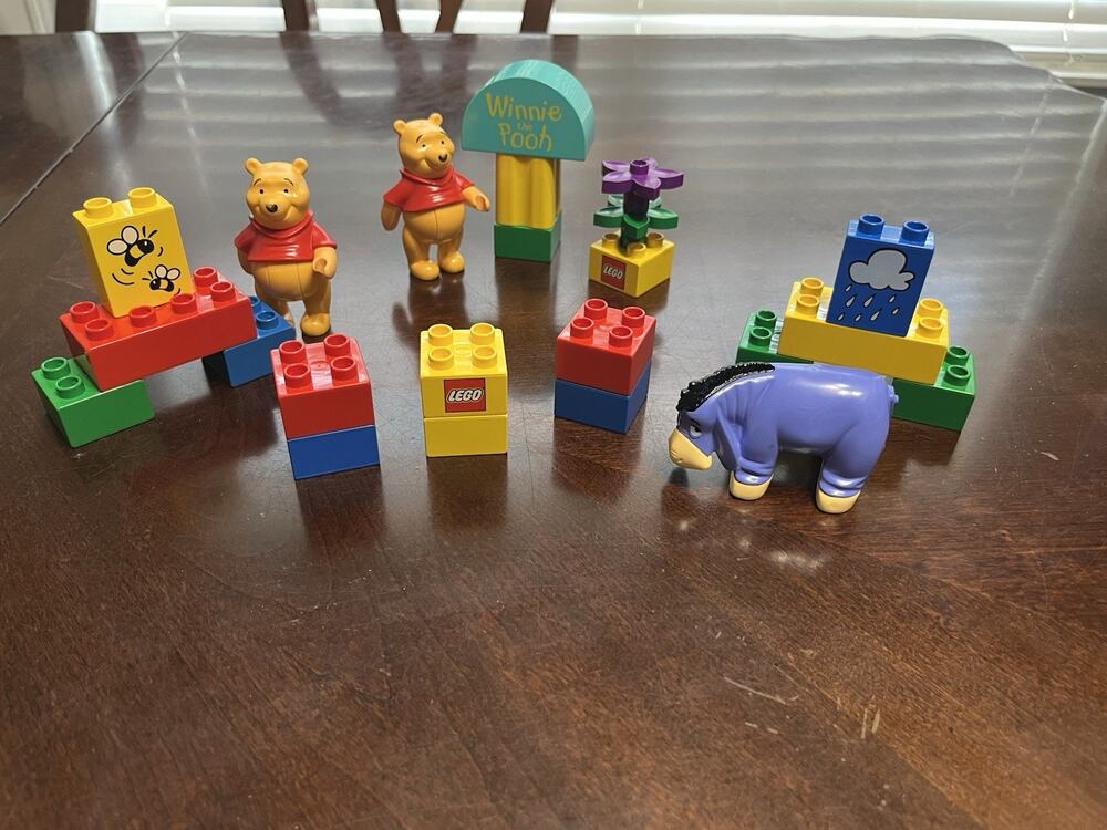 Vintage Lego Duplo Winnie The Pooh Lot Eeyore Pooh Pieces Sets 2977, 2981, 2991